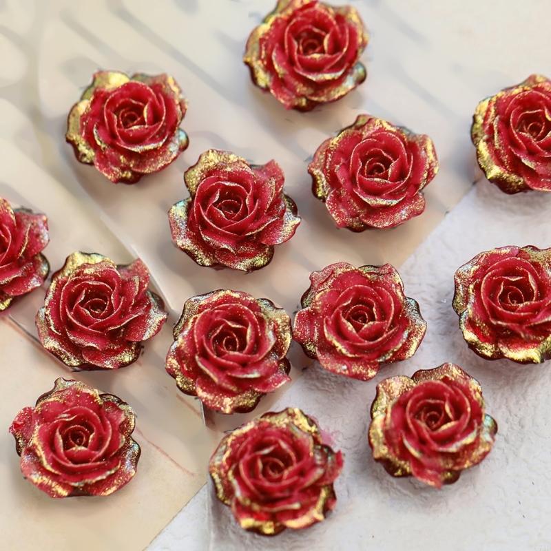 Resin Glitter Pack - Confezione da 10 fiori in plastica