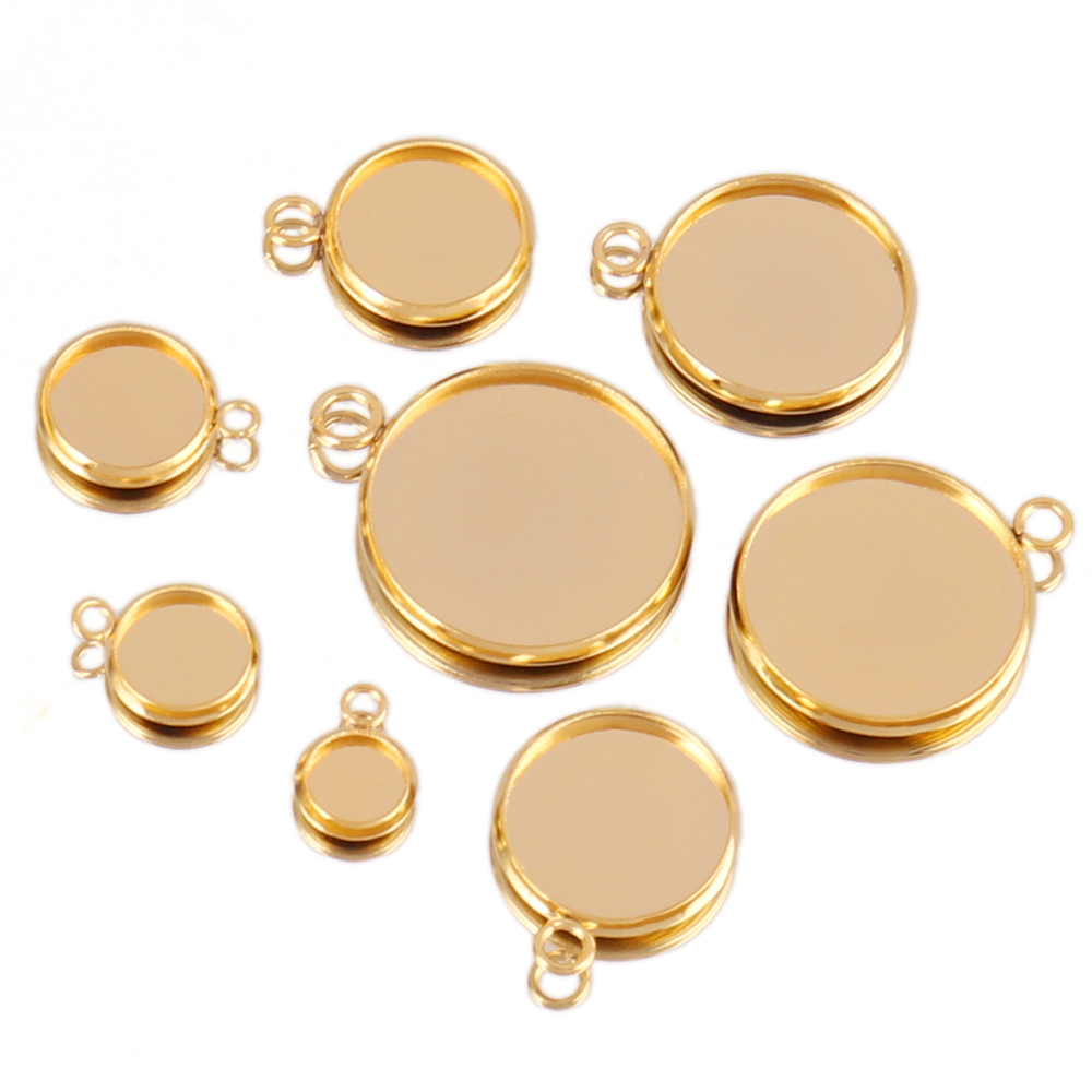 Bezels Set Pendant - 10 pezzi cabochon in acciaio inossidabile