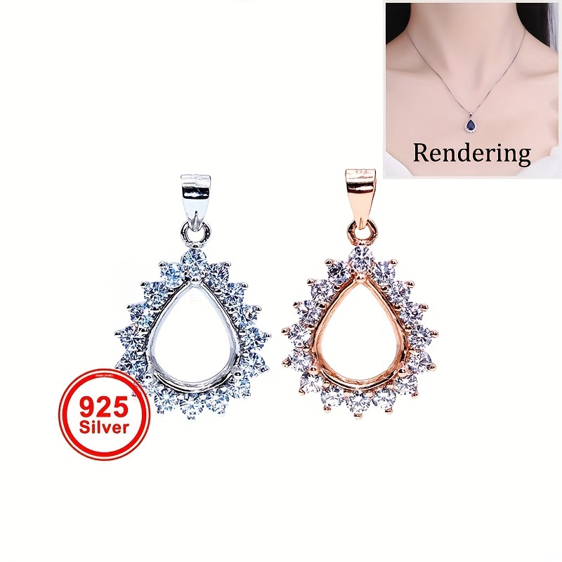 1pc rosa dorato argentato a go - Bezels Set Pendant recensione e prezzo